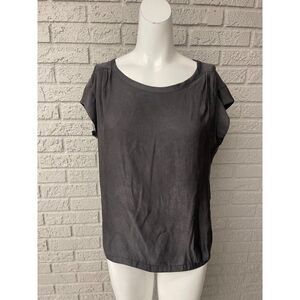 Ana Gray Pleaded Shoulder Top Size L